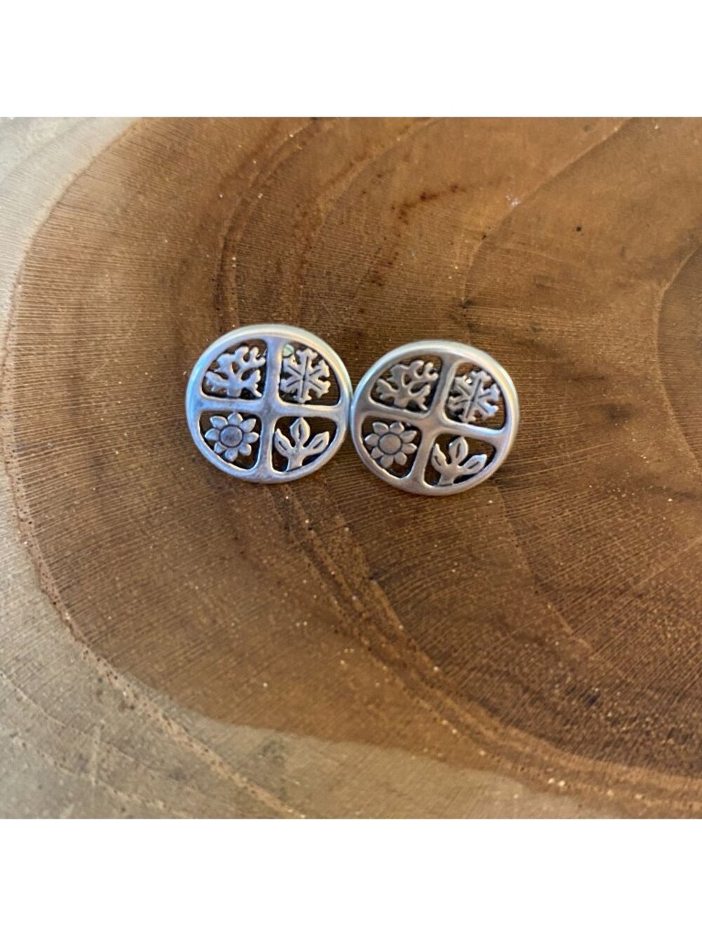 RETIRED James Avery Four Seasons Ear Post Earrings, Sterling Silver